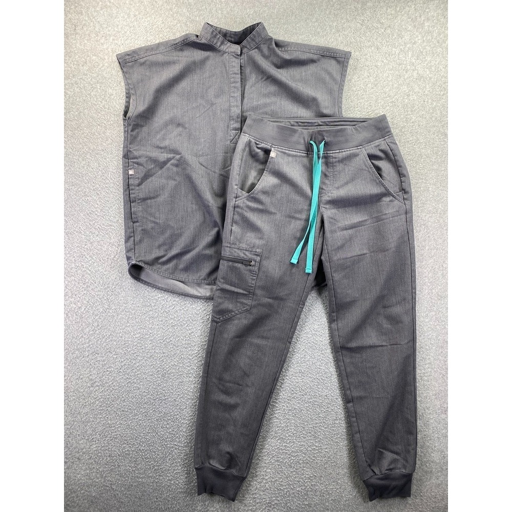 FIGS Scrubs Set Rafaela Top XXS / Zamora Jogger Pants XXSP Gray Medical Nursing